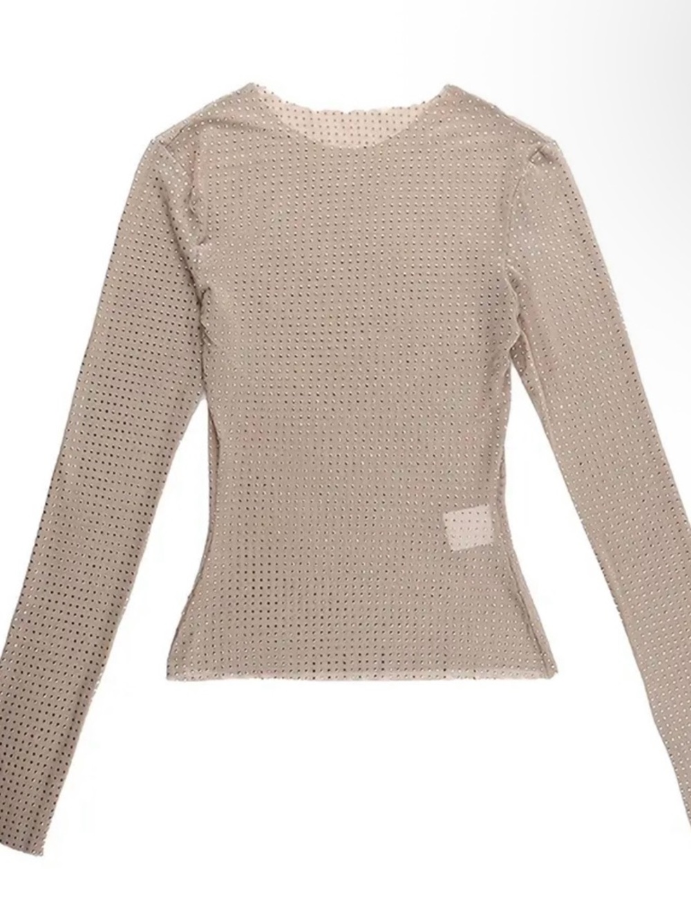 Tan Studded Long-Sleeve Top - Picture 4 of 5